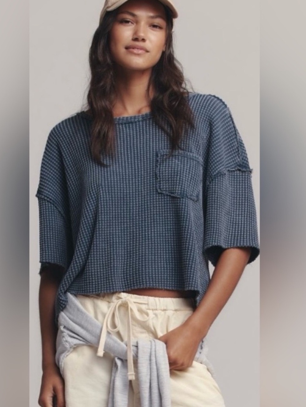Anthropologie Pilcro
Waffle Knit Crop Tee Midnight
Blue Size Small - Picture 2 of 11